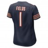 Maillot Chicago Bears Justin Fields 1 Nike Bleu Marine 2021 NFL Draft - Femme